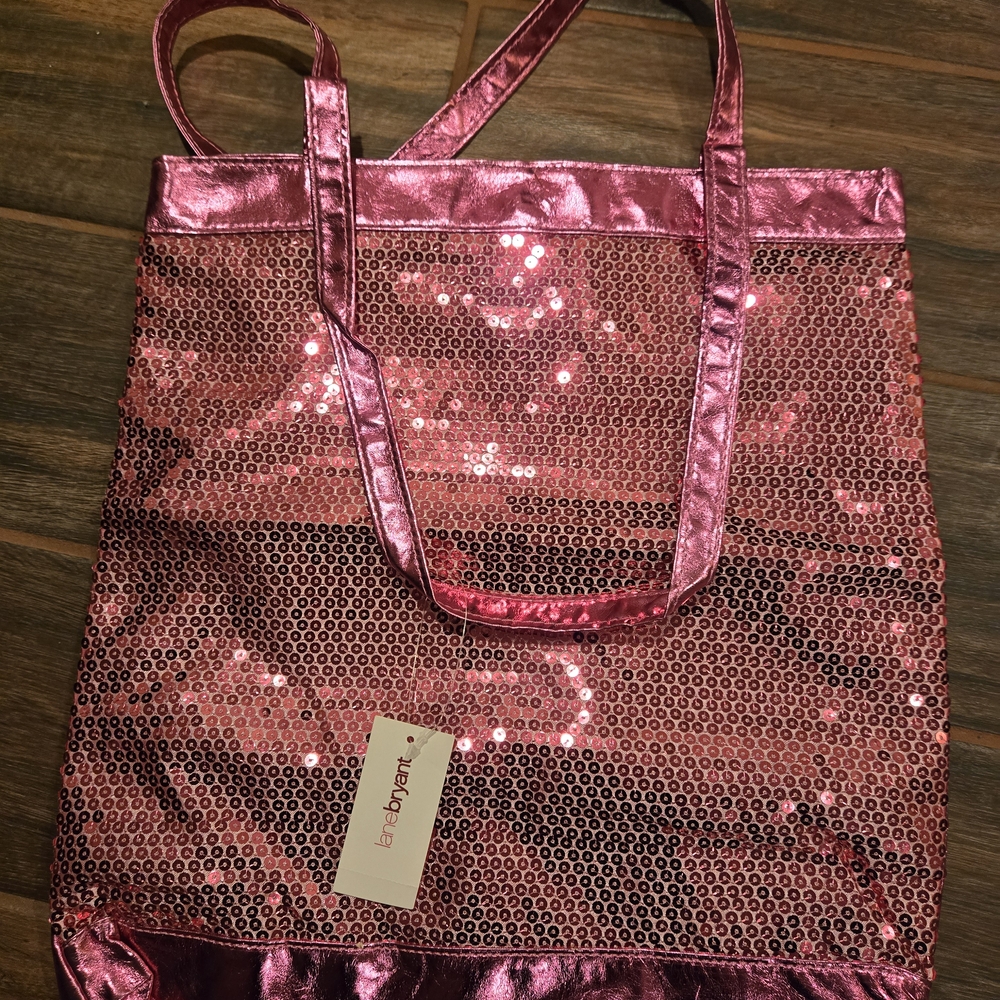 Lane Bryant Shiny Pink Sequin Tote